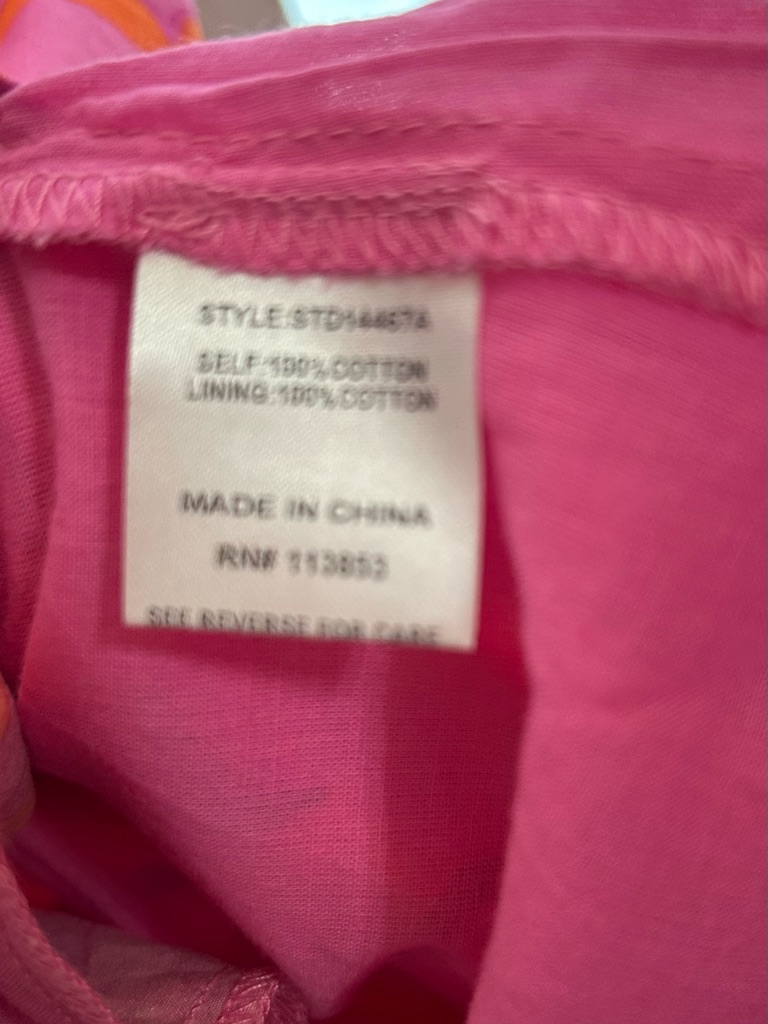 Avara Bright Pink Orange Tropical Farm Rio Inspired A Line Dress Cruise Resort — image 5 of 6